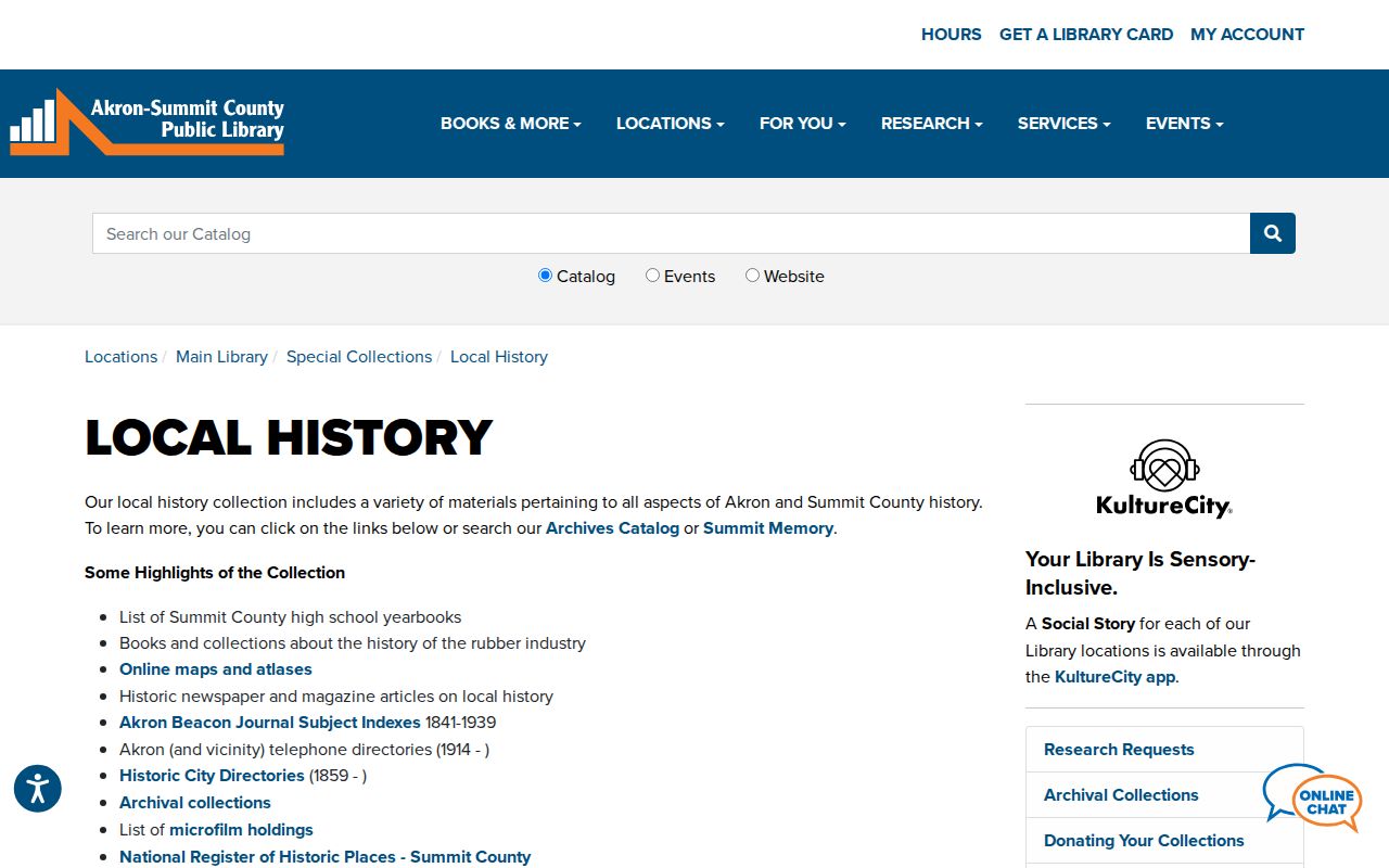 Akron-Summit County Public Library local history collection for city directory research