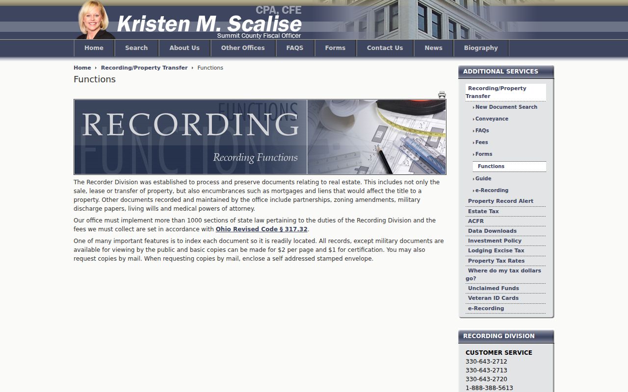 Summit County residents directory recorded-document and deed access guidance