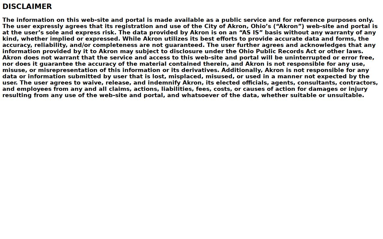 Summit County street directory Akron plan-review public-records notice
